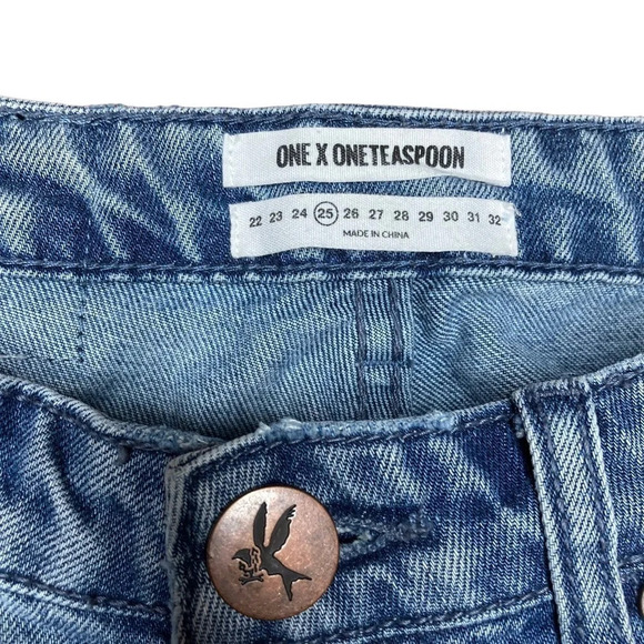 One X OneTeaspoon High Waist Distressed Frayed Ankle Jean.  Sz: 25 - Picture 7 of 12